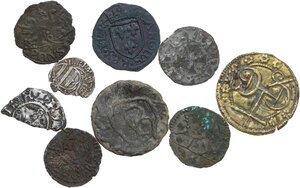 obverse: Lotto di nove (9) monete di varie zecche ed epoche tra cui una tessera di Firenze