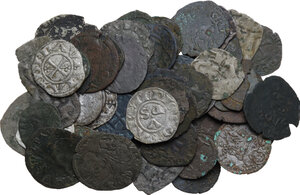 obverse: Lotto di cinquantasette (57) monete medievali di varie zecche e sovrani