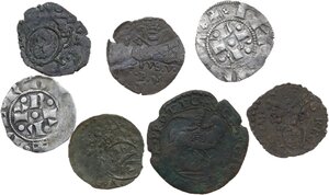 obverse: Lotto di sette (7) monete di ambito papale tra cui due bolognini in argento
