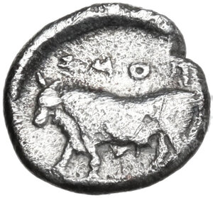 reverse: Northern Lucania, Posidonia. AR Diobol, c. 445-420 BC