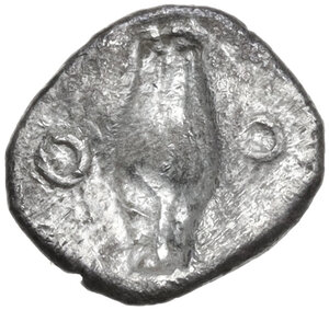 reverse: Southern Lucania, Metapontum. AR Diobol, c. 470-440 BC