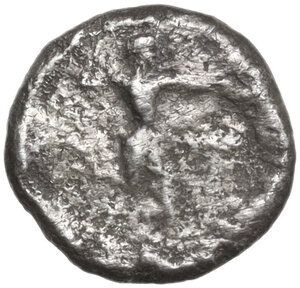 obverse: Bruttium, Kaulonia. AR Triobol, c. 475-425 BC