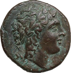 obverse: Syracuse.  Hiketas II (287-278 BC).. AE 22.5 mm, c. 287-278 BC