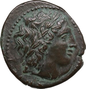 obverse: Syracuse.  Hiketas II (287-278 BC).. AE 24.5 mm. c. 287-278 BC