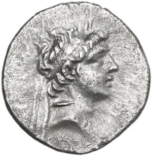 obverse: Kings of Cappadocia.  Ariarathes VIII Eusebes Epiphanes (c. 100-98/5 BC).. AR Drachm. Eusebeia under Mt. Tauros mint. Dated RY 2 (99/8 BC)