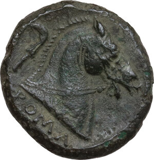 reverse: Anonymous sickle series.. AE Litra, c. 241-235 BC