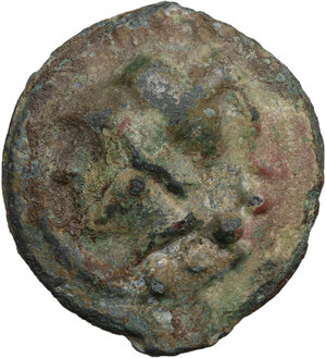 obverse: Janus/Prow to right libral series.. AE Cast Triens, c. 225-217 BC