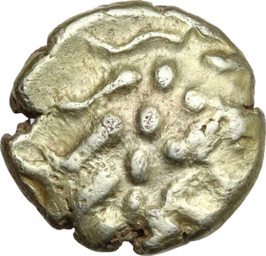 obverse: Northwest Gaul, Aulerci Cenomani. AV 1/4 Stater, late 1st century BC
