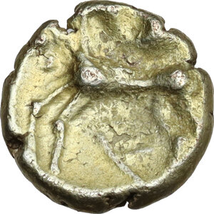 reverse: Northwest Gaul, Aulerci Cenomani. AV 1/4 Stater, late 1st century BC