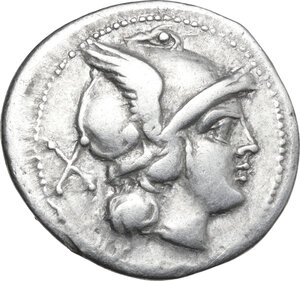 obverse: Anonymous. AR Denarius, after 211 BC