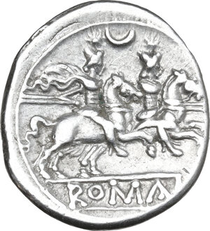 reverse: Crescent series.. AR Denarius, uncertain Campanian mint (Capua?), 207 BC