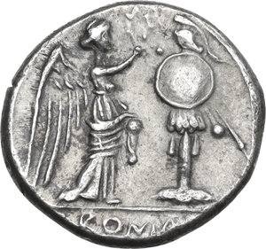 reverse: Anonymous. AR Victoriatus, 211-208 BC, Sicily