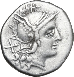 obverse: Bull butting left series. AR Denarius, uncertain Spanish mint (Tarraco?), 202 BC