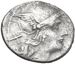 obverse: Butting bull series.. AR Denarius, c. 206-195 BC