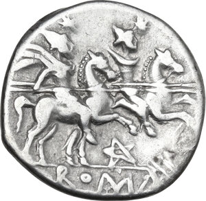 reverse: Pentagram (second) series. AR Denarius, uncertain Spanish mint (Cartagena?), 203 BC