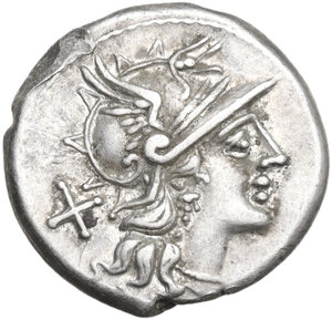 obverse: C. Iunius C.f.. AR Denarius, 149 BC
