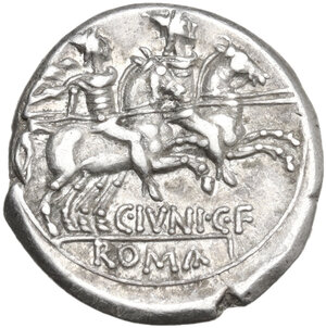 reverse: C. Iunius C.f.. AR Denarius, 149 BC