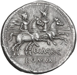 reverse: Q. Marcius Libo. Denarius, 148 BC