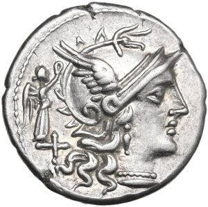 obverse: C. Terentius Lucanus. Denarius, 147 BC