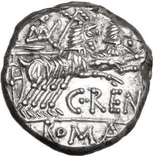 reverse: C. Renius.. AR Denarius, 138 BC