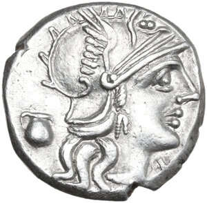 obverse: Sex. Pompeius Fostlus. Denarius, 137 BC