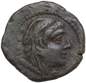 obverse: M. Aburius  M.f. Geminus.. AE Quadrans, 132 BC