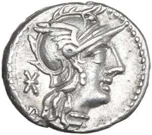 obverse: L. Caecilius Metellus Diadematus. Denarius, 128 BC