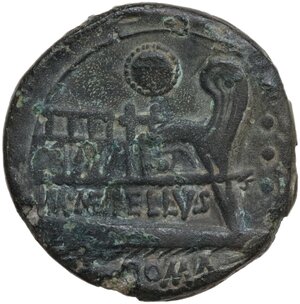 reverse: M. Caecilius Q. f. Q. n. Metellus. AE Quadrans, c. 127 BC