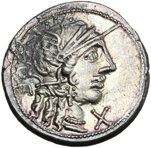 obverse: Q. Minucius Rufus. Denarius, 122 BC
