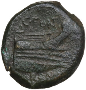 reverse: C. Fonteius.. AE Quadrans, 114-113 BC