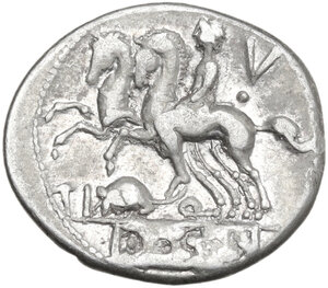 reverse: Ti. Quinctius. Denarius, 112 or 111 BC