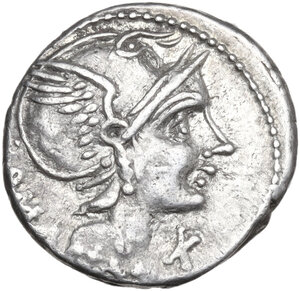 obverse: L. Flaminius Chilo. Denarius, 109 or 108 BC