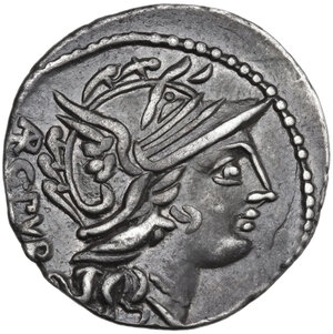 obverse: L. Sentius C.f. Denarius, 101 BC