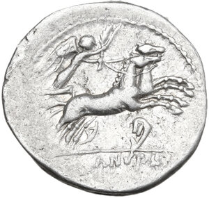 reverse: D. Junius Silanus L.f.. Denarius, 91 BC