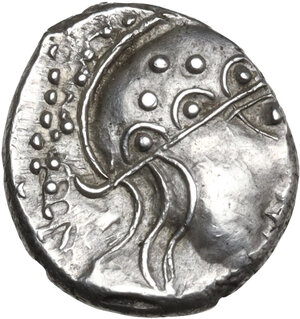 obverse: Central Gaul, Aedui.  Doubno. AR Quinarius, c. 100-50 BC