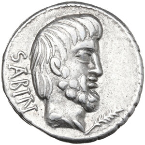 obverse: L. Titurius L.f. Sabinus. Denarius, Rome mint, 89 BC