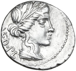 obverse: M. Fannius and L. Critonius. Denarius, 86 BC
