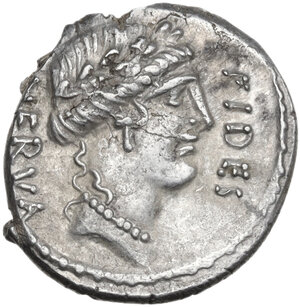 obverse: A. Licinius Nerva. Denarius, 47 BC