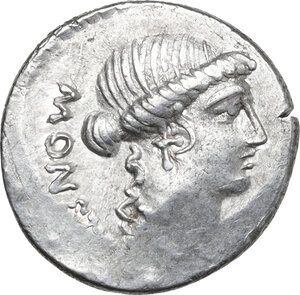 obverse: T. Carisius. AR Denarius, Rome mint, 46 BC