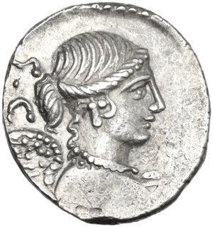 obverse: T. Carisius. Denarius, 46 BC
