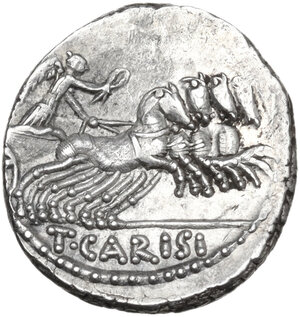 reverse: T. Carisius. Denarius, 46 BC