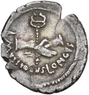 reverse: L. Mussidius Longus. Denarius, 42 BC