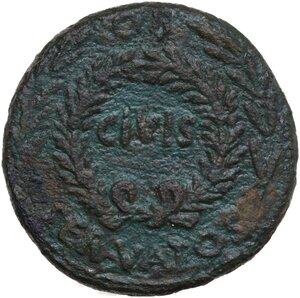 obverse: Augustus (27 BC-14 AD)  . AE Sestertius, P. Licinius Stolo, moneyer, 17 BC