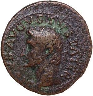 obverse: Divus Augustus (died 14 AD).. AE As, struck under Tiberius, c. 22-30 AD