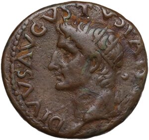 obverse: Divus Augustus (died 14 AD).. AE As. Rome mint. Struck under Tiberius, circa AD 34-37