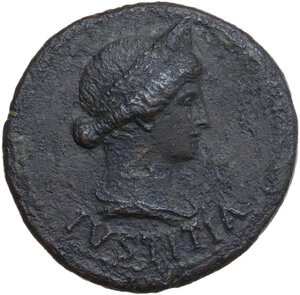 obverse: Livia, wife of Augustus (died 29 AD).. AE As. Struck under Tiberius, 22-23 AD