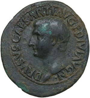 obverse: Drusus, son of Tiberius (died 23 AD).. AE As, struck under Tiberius