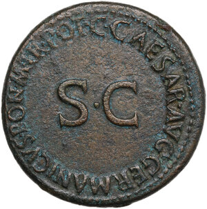 reverse: Nero and Drusus Caesar (died 31 and 33 AD respectively).. AE Dupondius. Rome mint. Struck under Gaius (Caligula), AD 37-38