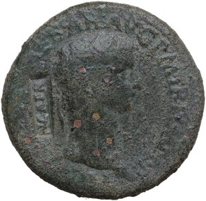 obverse: Claudius (41-54).. AE Sestertius, struck 41- 42 AD, countermarked under Nero