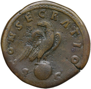 reverse: Divus Antoninus Pius (died 161).. AE Sestertius. Rome mint. Struck under Marcus Aurelius and Lucius Verus, circa AD 161